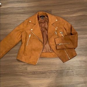 forever 21 brown leather jacket